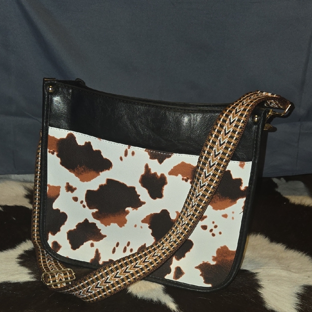 Stylish Black and Brown Patterned Women's Bag